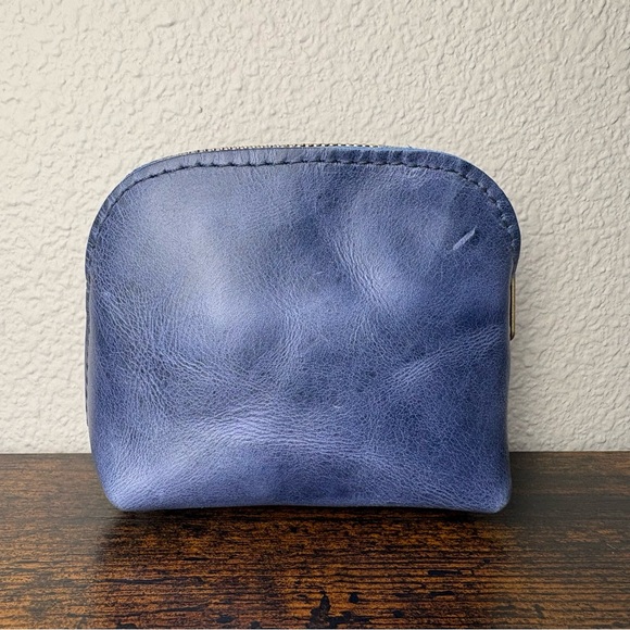 PLG Mini Luna Pouch in Cobalt Portland Leather Almost Perfect Zip Coin Purse - Picture 3 of 10